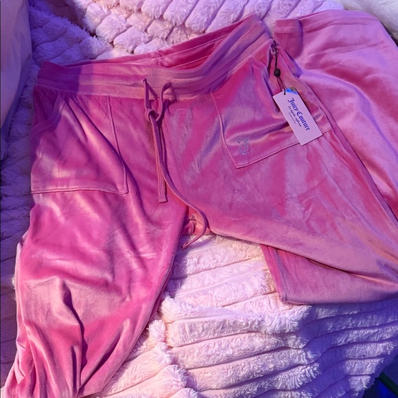 Juicy Couture pink Velour Track Pants - Picture 2 of 3